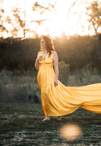 Portrait of women in yellow dress